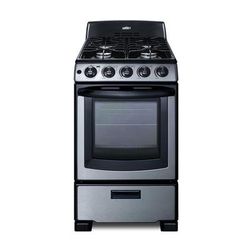 Summit PRO201SS 20"W Gas Stove w/ 4 Burners - Stainless Steel, Natural Gas, Silver, Gas Type: NG