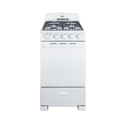 Summit RG200WS 20"W Gas Stove w/ 4 Burners - White, Natural Gas, Gas Type: NG