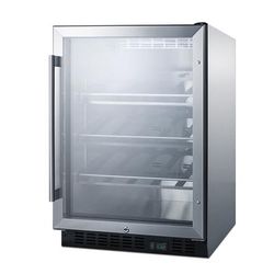 Summit SCR610BLCHCSS 24" 1 Section Commercial Wine Cooler w/ 1 Zone - 20 Bottle Capacity, 115v, Silver
