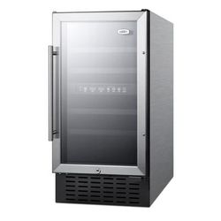 Summit SWC182ZCSSADA 17 3/4" 1 Section Commercial Wine Cooler w/ 2 Zones - 28 Bottle Capacity, 115v, Silver