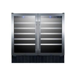 Summit SWC3668 35 3/8" 2 Section Commercial Wine Cooler w/ 2 Zones - 68 Bottle Capacity, 115v, Built-in Compatable, Black