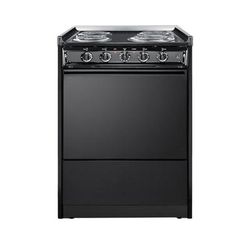 Summit TEM610CR 24"W Electric Stove w/ 4 Burners - Black, 220v/1ph