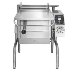 Groen BPM-15EC 208/1 15 gal. Tilt Skillet - Open Leg Base, Polished Pan, Measurement Marks, 208v/1ph, Stainless Steel