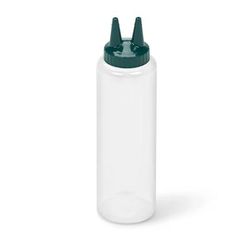 Vollrath 2212-13191 12 oz Twin Tip Squeeze Bottle - Clear with Vista Green Cap
