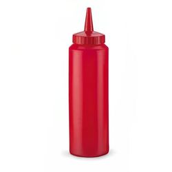 Vollrath 2808-02 8 oz Squeeze Dispenser - Red Cap, Red, Case of 12