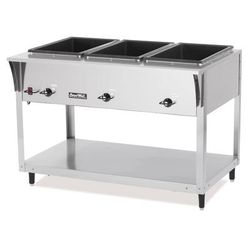 Vollrath 38217 46" Hot Food Table w/ 3 Wells & Undershelf, 208 240v/1ph, 3-Well, 46" Wide, Silver