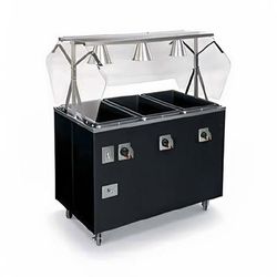 Vollrath 387082 46" Hot Food Table w/ 3 Wells & Enclosed Base, 208 240v/1ph, Black