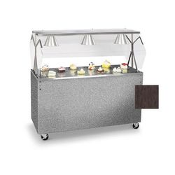Vollrath 3893160 60" Mobile Food Bar w/ Shelf & Stainless Top - Walnut Woodgrain, 120v, 60" Width, Brown