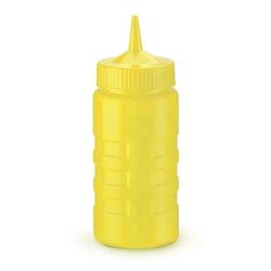 Vollrath 4916-08 16 oz Squeeze Bottle Dispenser - Wide Mouth, Yellow with Yellow Cap, 1 Dozen