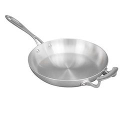 Vollrath 49413 10" Miramar Aluminum Bottom, Stainless Steel Saute Pan - Induction Ready, Silver
