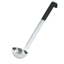 Vollrath 4980420 4 oz Jacob's Pride Collection Ladle - Stainless Steel, Black Kool-Touch Handle, Stamped Capacity, Silver