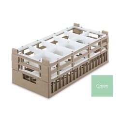 Vollrath 52821 Dishwasher Rack - 10 Compartment, Tall, Half-Size, Green