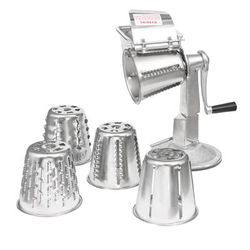 Vollrath 6005 King Kutter Manual Food Processor, Suction Cup Base with 1 5 Cones, Silver