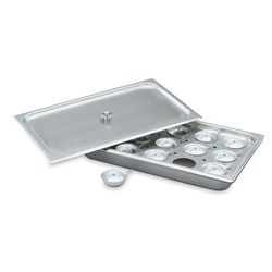 Vollrath 75060 Egg Poacher/Juice Glass Holder - Full-Size, Pan, Plate, Cover, 15 Cups, Stainless