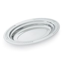 Vollrath 8231420 Miramar 3 qt Decorative Oval Foodpan - 19 1/16x11 7/8x2" Mirror-Finish Stainless