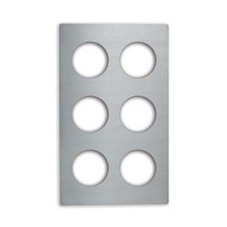 Vollrath 8241914 Miramar Template - (6) 1 1/4 qt Bain Marie Pots, 12x20", Stainless, Silver