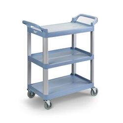Vollrath 97005 3 Level Polymer Utility Cart w/ 300 lb Capacity, Raised Ledges, Gray