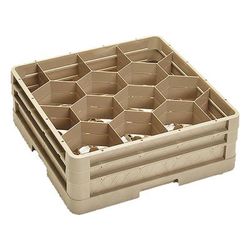 Vollrath CR18JJ Traex Rack Max Full Size Glass Rack w/ (12) Compartments - (2) Extenders, Beige