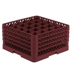 Vollrath TR6BBBB 21 Rack-Master Glass Rack w/ 25 Compartments - 25 Extenders, Burgundy, Red