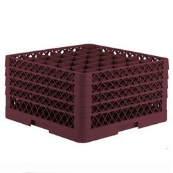 Vollrath TR7CCCC 21 Rack-Master Glass Rack w/ 36 Compartments - 36 Extenders, Burgundy, Red