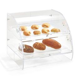Vollrath XLBC2P-1826-13 2 Tier Dual-Service Pastry Display Case - Acrylic, Clear, Front & Rear Doors, LED Lights