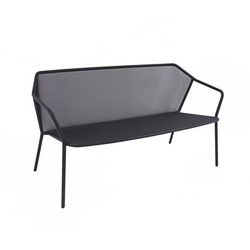 emu E527 (24) 55" Outdoor Loveseat w/ Steel Mesh Back & Seat - Steel Frame, Black