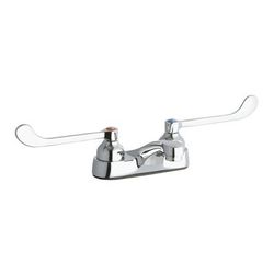 Elkay LK402T6 Deck Mount Lavatory Faucet w/ 3" Spout & 6" Wristblade Handles - 4" Centers, Chrome Plated