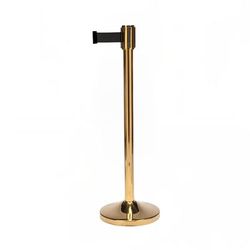 CSL 5500GD-BLK 39" Portable Crowd Control Stanchion, Gold Stainless