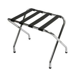CSL S155C-BL-1 Metal Luggage Rack w/ 2 1/4" Black Poly Straps - 26"W x 16 1/2"D x 20"H, Zinc