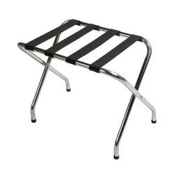 CSL S155C-BL-1 Metal Luggage Rack w/ 2 1/4" Black Poly Straps - 26"W x 16 1/2"D x 20"H, Zinc