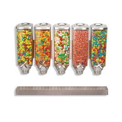 Rosseto EZP2890 Wall-Mount Dry Food Dispenser, (5) 1 gal Hoppers, Stainless Steel
