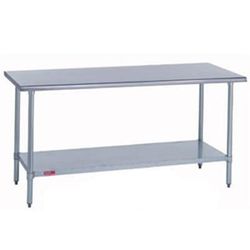 Duke 314-2496 96" 14 ga Work Table w/ Undershelf & 300 Series Stainless Flat Top, Stainless Steel