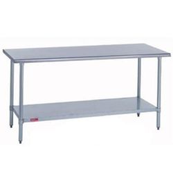 Duke 416S-30144 144" 16 ga Work Table w/ Undershelf & 400 Series Stainless Steel Flat Top