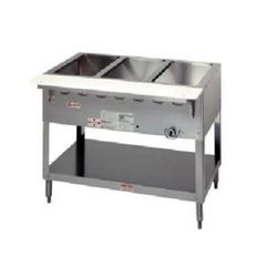 Duke WB305 LP 72 3/8" Hot Food Table w/ 5 Wells & Cutting Board, Liquid Propane, Silver, Gas Type: LP