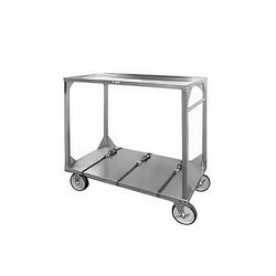 FWE ITT-72-104 72 Tray Ambient Meal Delivery Cart, 2 Levels, 3 Buckle Straps, Silver