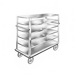 FWE UC-60-609AL Queen Mary Cart - 6 Levels, 2000 lb. Capacity, Aluminum, Flat Edges, (6) 57" x 24" Shelves