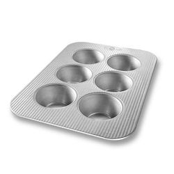 USA Pan 26500 6 Section Pecan Roll/Muffin Pan - 11 1/8" x 15 3/4", Aluminized Steel