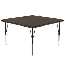 Correll A3636-SQ-01-09-09 36" Square Activity Table w/ 1 1/4" High Pressure Top, Walnut, Brown