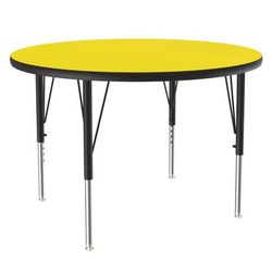 Correll A42-RND-38-09-09 42" Round Table w/ 1 1/4" High Pressure Top, Yellow