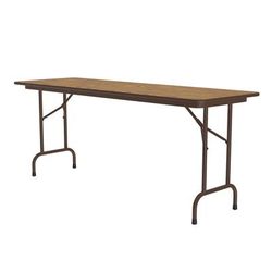Correll CF2472M-06 72" Rectangular Folding Table w/ Medium Oak Melamine Top, 29"H, Brown