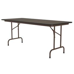 Correll CF3048M 01 48" Rectangular Folding Table w/ Walnut Melamine Top, 29"H, Black