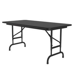 Correll CFA2448PX-07 48" Rectangular Folding Table w/ Black Granite Top, 32"H