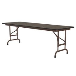 Correll CFA2472M-01 72" Rectangular Folding Table w/ Walnut Melamine Top, 32"H, Black
