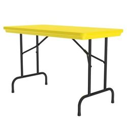 Correll R2448-28 48" R-Series Rectangular Folding Table w/ Yellow Plastic Top, 29"H