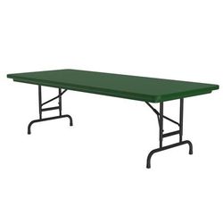 Correll RA3072-29 72" R-Series Rectangular Folding Table w/ Green Plastic Top, 32"H