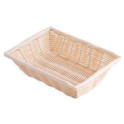 Tablecraft 1187W Handwoven Basket, 10 x 7 1/4 x 2 3/4", Polypropylene Cord, Beige