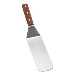 Tablecraft 4100S Food Turner w/ Wood handle, Solid, Stainless Steel Blade, Silver