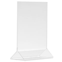 Tablecraft 5070 Acrylic Menu Holder, 5 x 7", Two-Sided, Clear