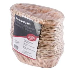 Tablecraft C1174W Oval Serving Baskets - 9" x 6", Polypropylene, Natural, Beige, Pack of 12