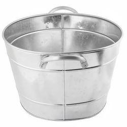 Tablecraft HBT1914 5 1/2 gal Oval Cooling Tub - 19"L x 14"W x 9"H, Steel, Silver, Pack of 6